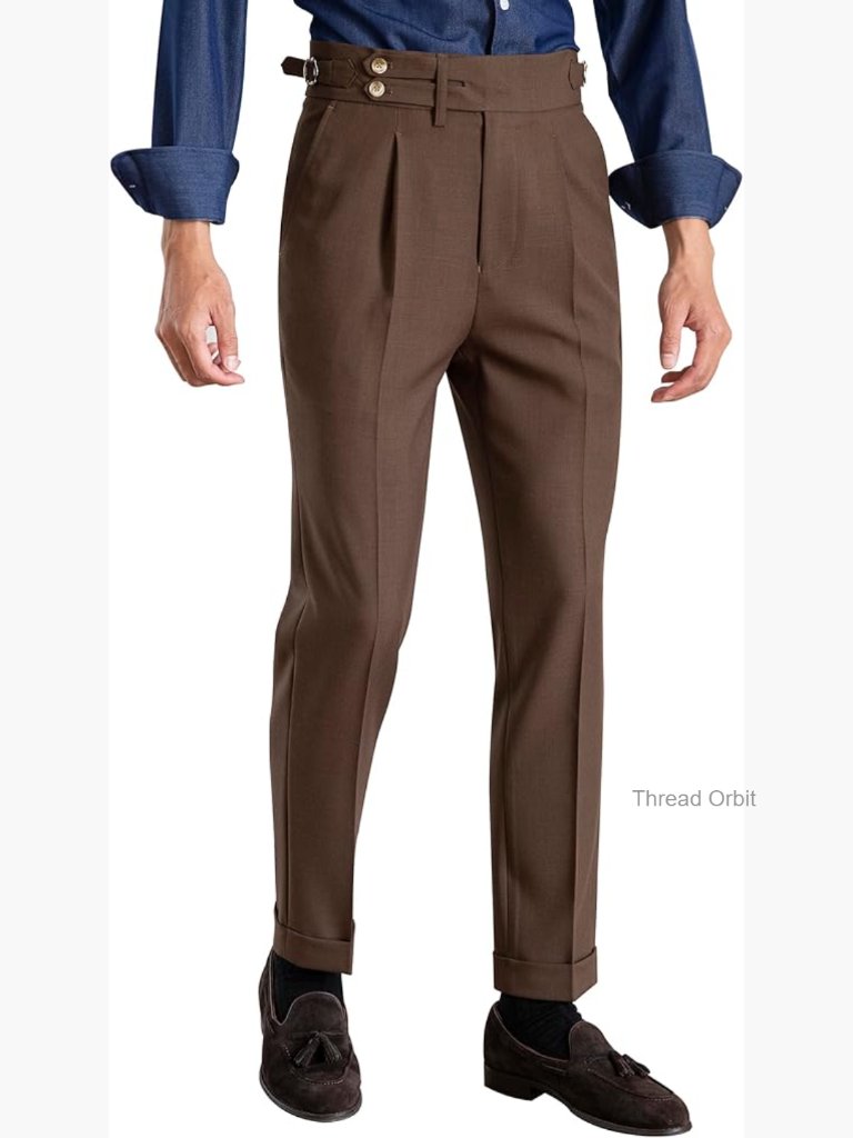 Classic Gurkha Naples Dress Pants No Belt Required High Rise